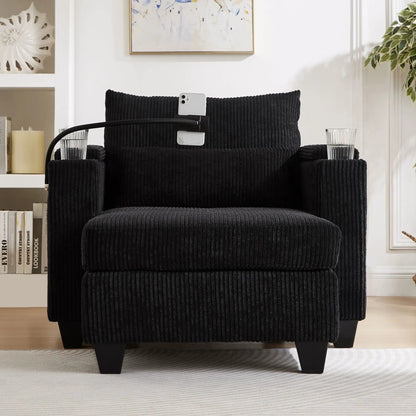Convertible Chaise Lounge Chair With USB Ports