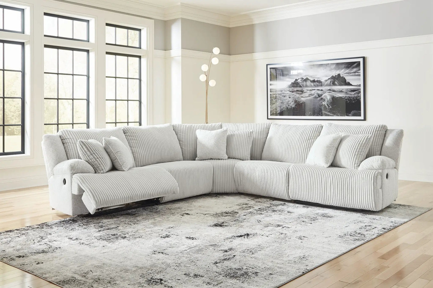 Top Tier Corduroy Reclining Sectional with Chaise