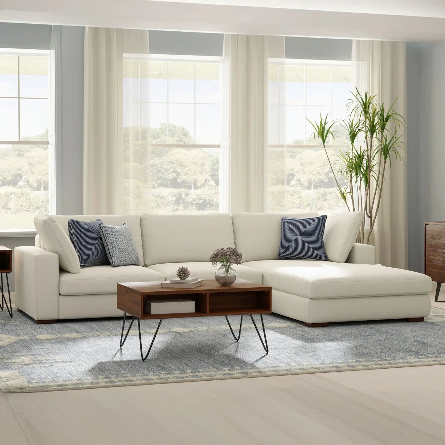 Charlie Upholstered Deep Seater Sectional Sofa