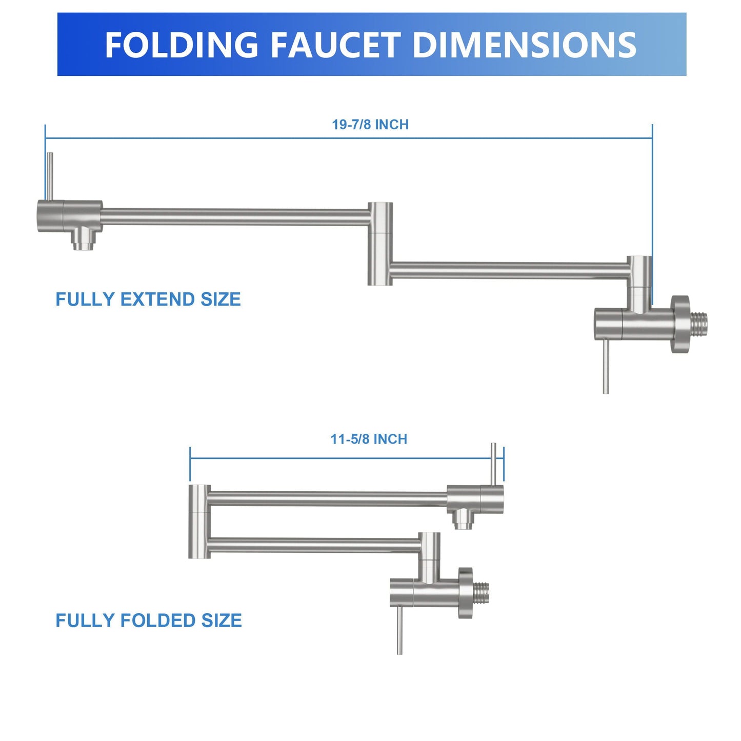Modern Folding Wall Mount Pot Filler Faucet