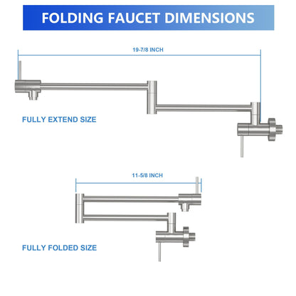 Modern Folding Wall Mount Pot Filler Faucet