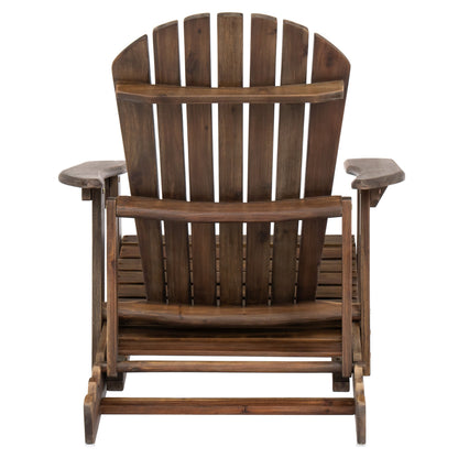 Malibu Adirondack Chair in dark brown wood with slatted back and curved armrests on Tampa Home & Garden Store