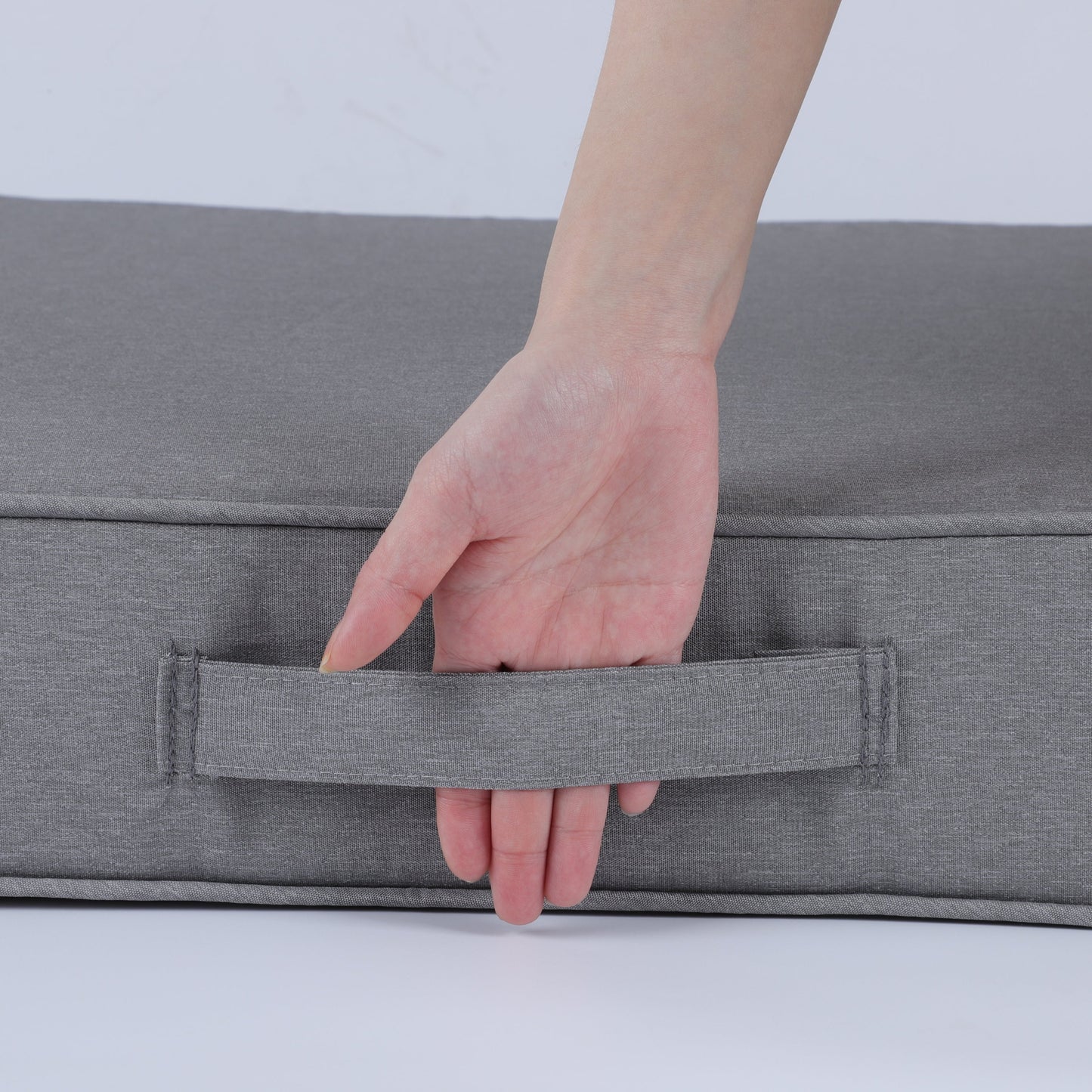 Outdoor Deep Seat Cushions in charcoal gray fabric, set of 2 by HouseOfZazla on Tampa Home & Garden Store