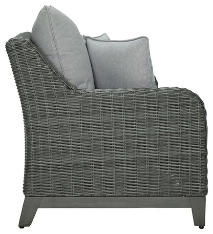 Elite Park loveseat with cushion in gray, woven wicker frame by Unique Piece Furniture on Tampa Home & Garden Store