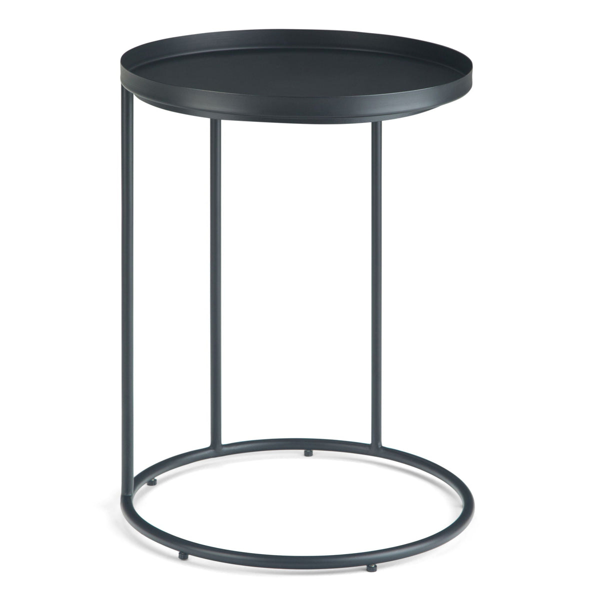 Monet black metal nesting table by HouseOfZazla with round tray top and slim legs on Tampa Home & Garden Store