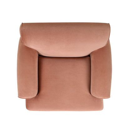 Blush velvet accent arm chair by HouseOfZazla with rounded arms on Tampa Home & Garden Store