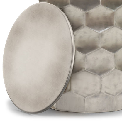 Handcrafted metal storage coffee table with removable top, brushed silver by HouseOfZazla on Tampa Home & Garden Store