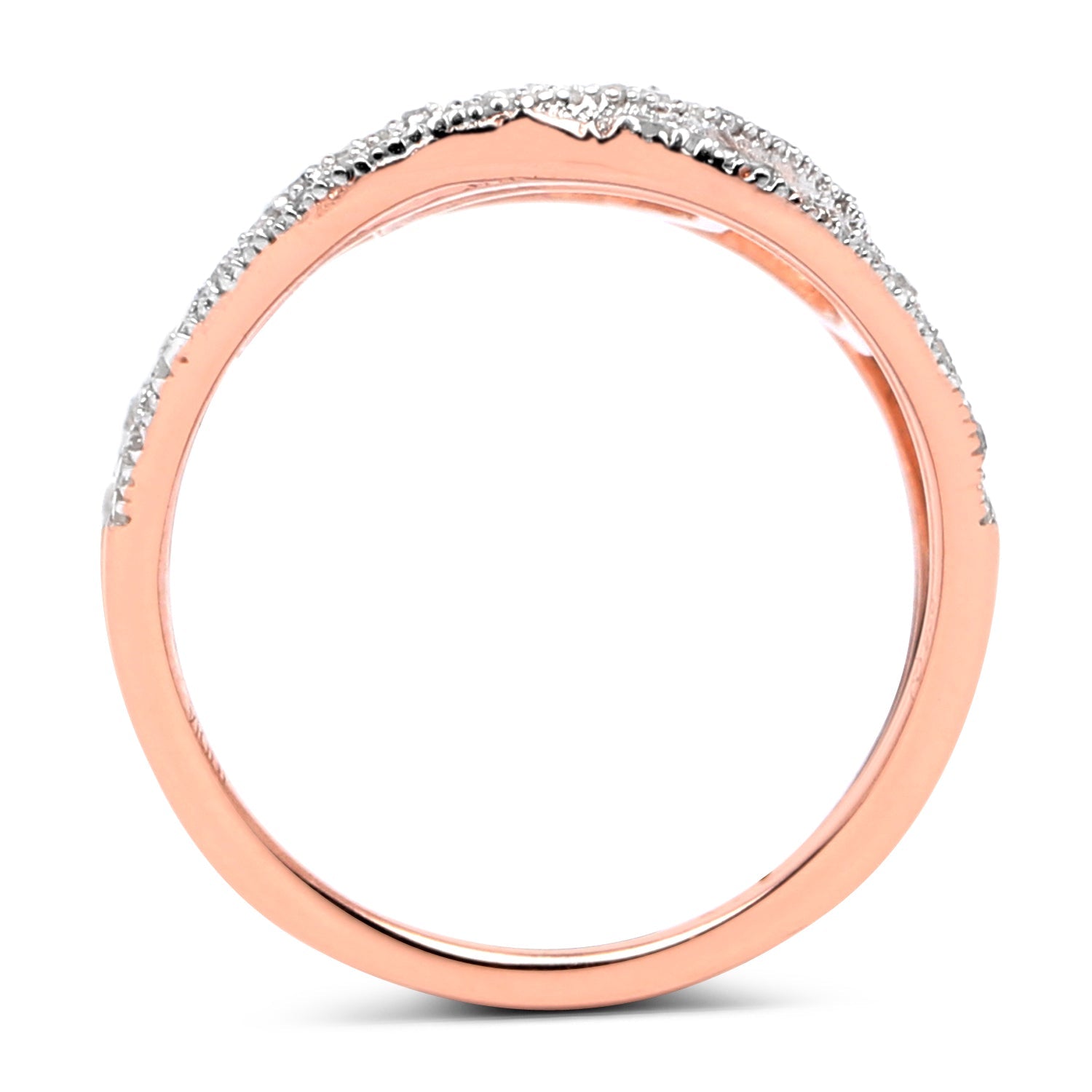 Ring rose gold plated pave diamond band, 0.73ct white diamonds, .925 silver, Bids.com on Tampa Home & Garden Store