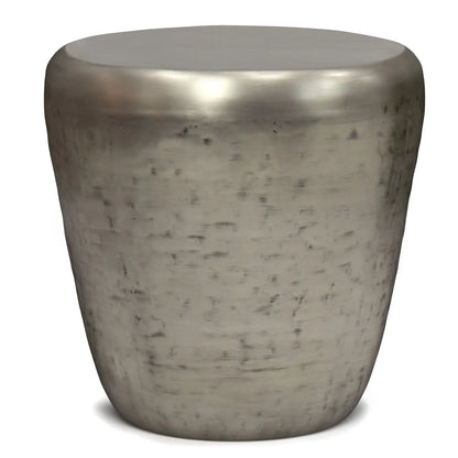 Garvy Handcrafted Solid Metal Drum Side Table