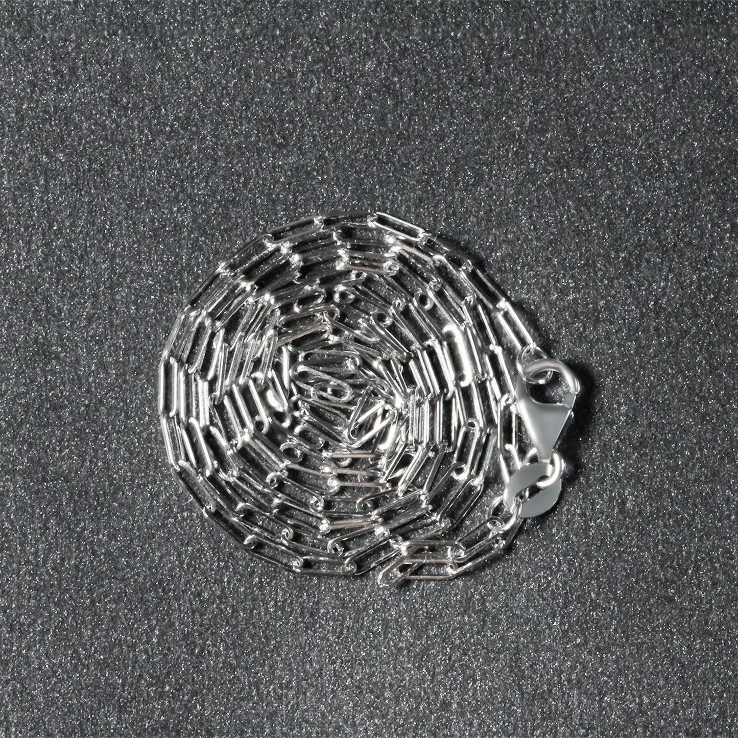 14K white gold paperclip chain necklace, 1.5mm links, by Bids.com, includes lobster clasp on Tampa Home & Garden Store