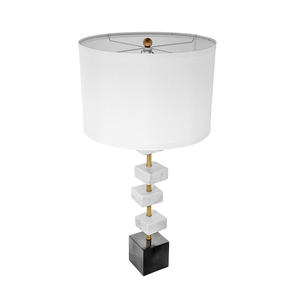 Table lamp D15x30' with white marble and brass frame, white shade, HouseOfZazla on Tampa Home & Garden Store