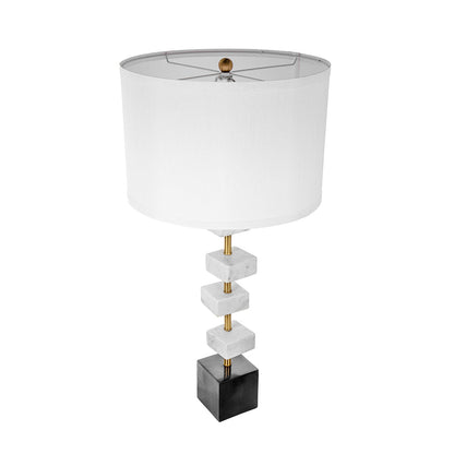 Table lamp D15x30' with white marble and brass frame, white shade, HouseOfZazla on Tampa Home & Garden Store