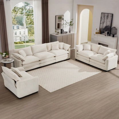 Elegant Sectional Sofa Set with Deep Seats