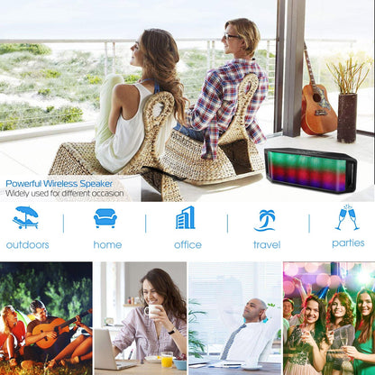 KOCASO LED wireless speaker with multicolor LEDs and FM radio for party use on Tampa Home & Garden Store