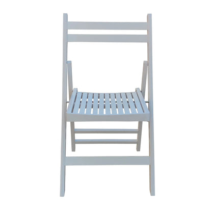 Folding Special Event Chair set of 4, white wood with slatted seat and back on Tampa Home & Garden Store