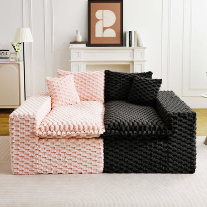 Modular Four Seater Sofa In Pink And Black
