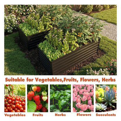 2-pack galvanized metal raised garden beds, 6x3x2 ft, filled with leafy greens and tomatoes on Tampa Home & Garden Store