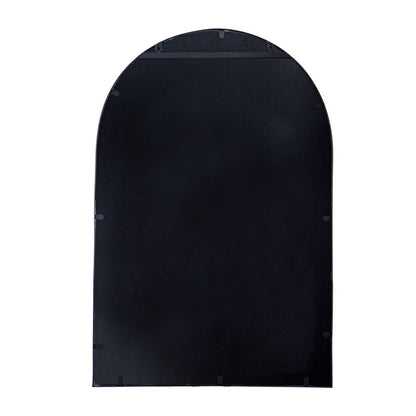 Arched mirror back with black metal frame, mounting clips along edges on Tampa Home & Garden Store