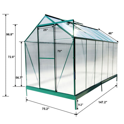 Heavy Duty Polycarbonate Greenhouse Kit and Door