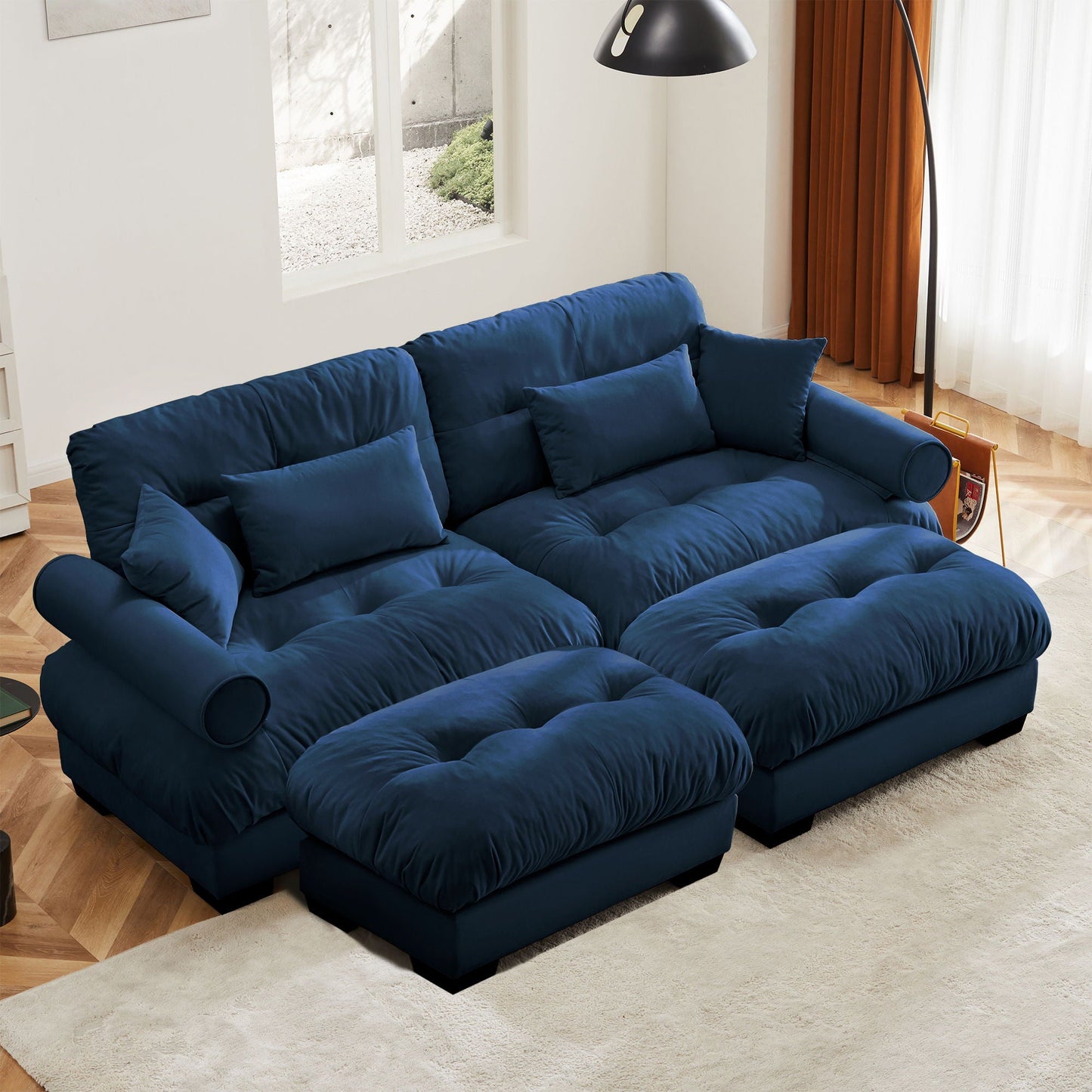 Oversized Modular Sofa with Movable Ottoman