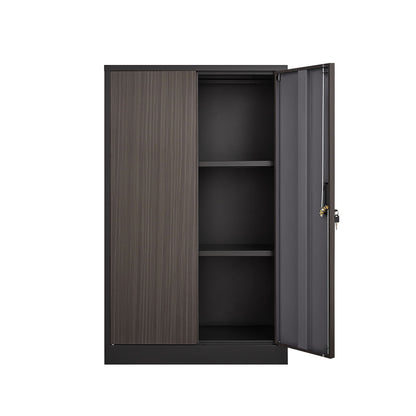 Metal storage cabinet HouseOfZazla with locking doors and adjustable shelf in dark steel on Tampa Home & Garden Store