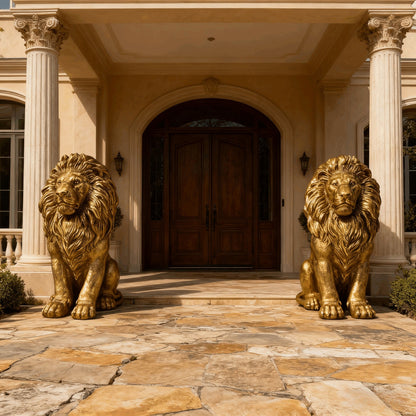 Resin Lion Statue For A Garden And Outdoor Piece