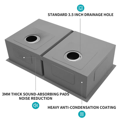 Undermount 16-gauge dual-mount sink with two 9in deep brushed-nickel bowls, HouseOfZazla on Tampa Home & Garden Store