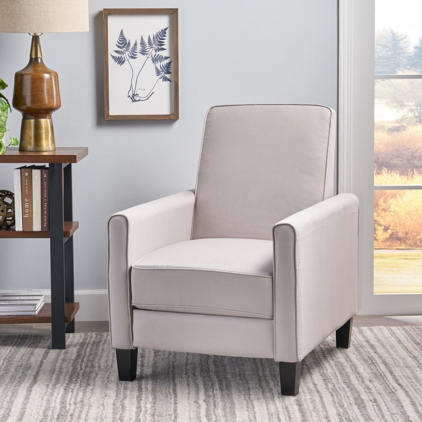 Upholstered Push Back Recliner Chair and Lounge