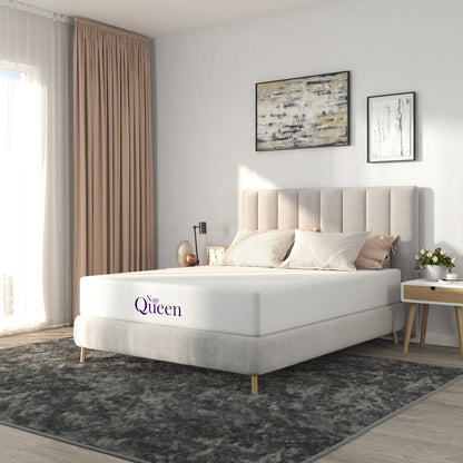 HouseOfZazla 6-inch memory foam mattress, queen size in white on Tampa Home & Garden Store