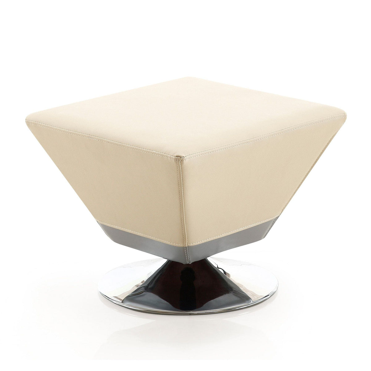 Diamond Accent Ottoman beige leather rectangle ottoman by HouseOfZazla on Tampa Home & Garden Store