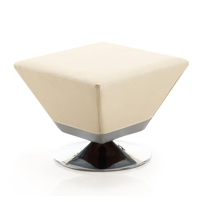Diamond Accent Ottoman beige leather rectangle ottoman by HouseOfZazla on Tampa Home & Garden Store