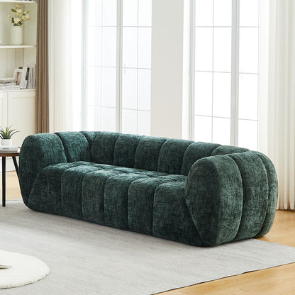 Modern Piano Key Backrest Sofa With Upholstery