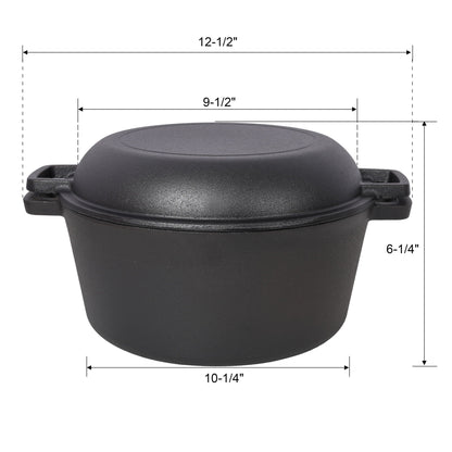 Pre Seasoned Cast Iron Dutch Oven and Skillet Lid