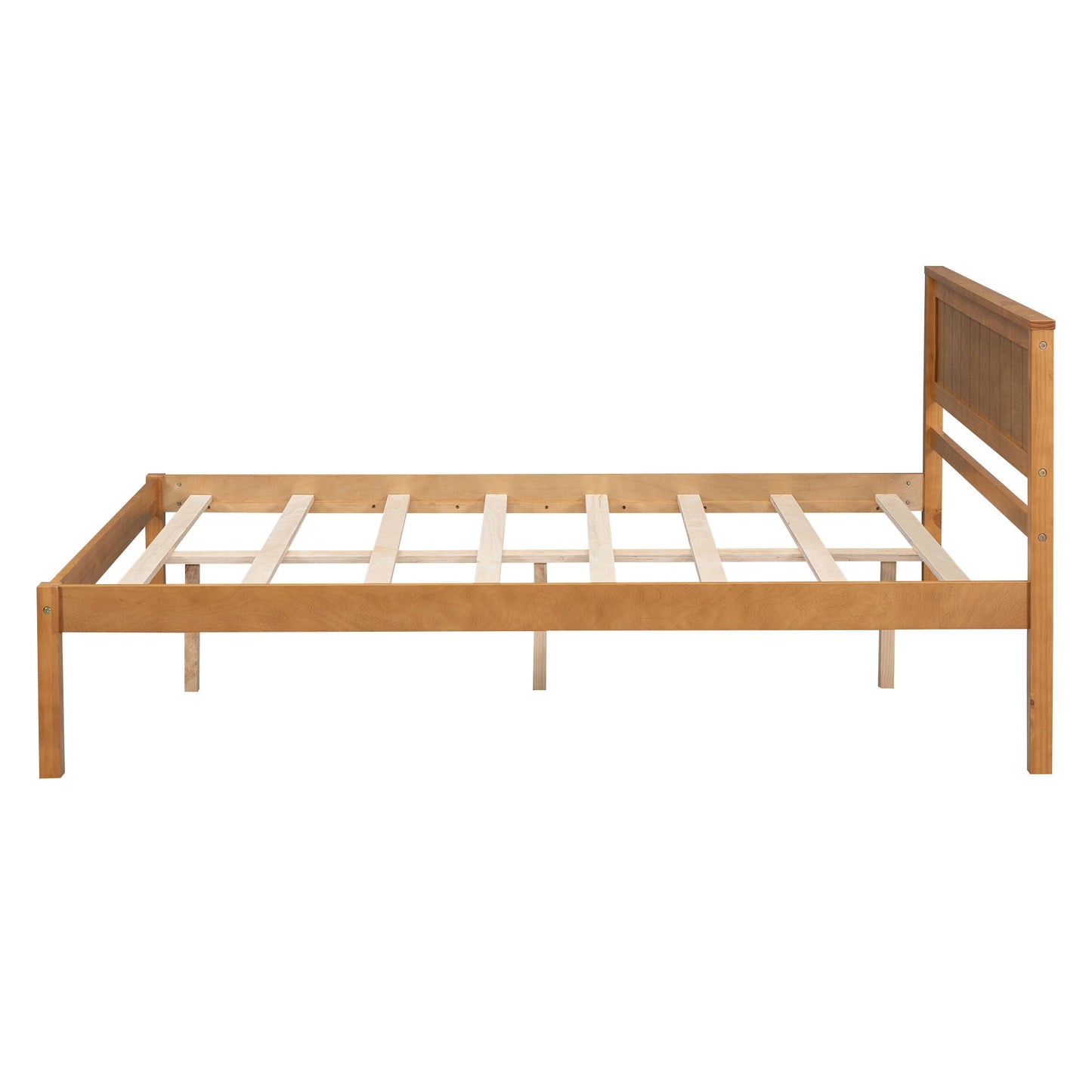 Strong Espresso Wood Platform Bed and Headboard