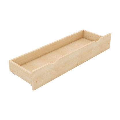 House Style Platform Bed with Guardrail and 2 Drawers in natural wood finish on Tampa Home & Garden Store