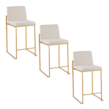 Contemporary high-back counter stools with beige seats and gold frames by HouseOfZazla on Tampa Home & Garden Store