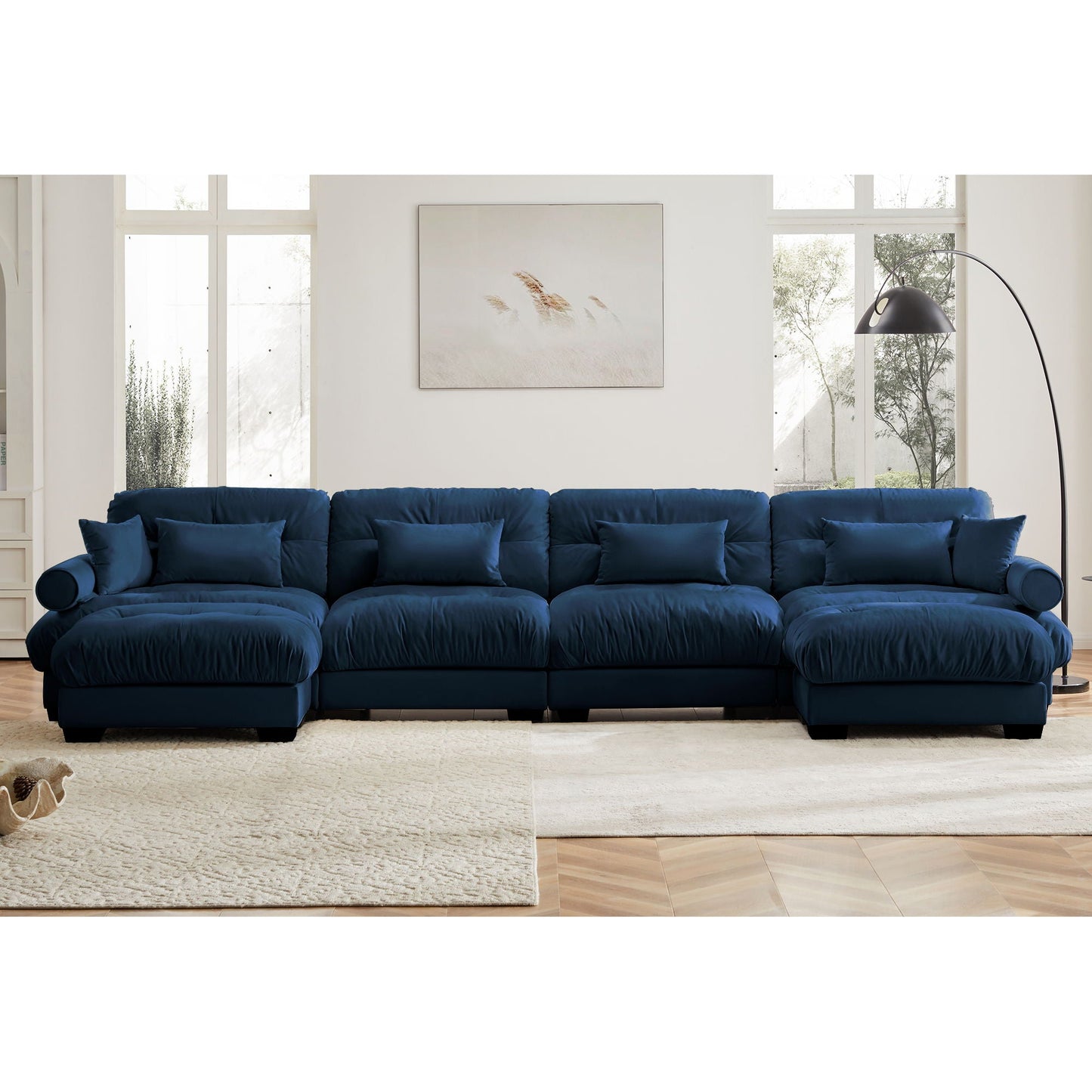 Oversized Modular Sofa with Movable Ottoman