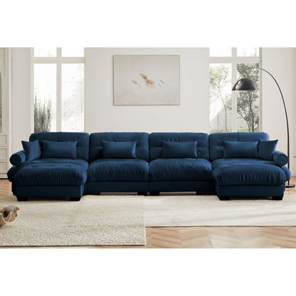 Oversized Modular Sofa with Movable Ottoman