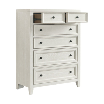 6-drawer accent chest with smooth slides in whitewashed gray finish, black knobs HouseOfZazla on Tampa Home & Garden Store