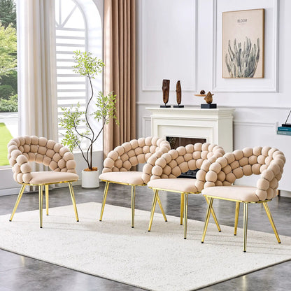 Puffy Bubble Ball Chain Dining Chairs Set of 2