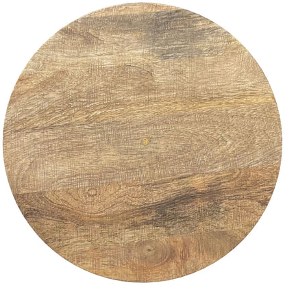 Boyd handcrafted accent table with round natural wood grain top on Tampa Home & Garden Store