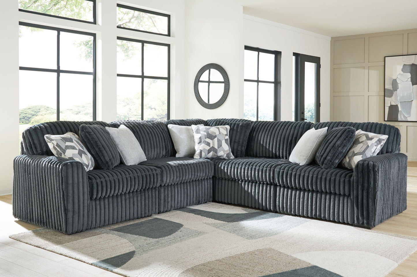 Midnight Madness Sectional and Jumbo Corduroy