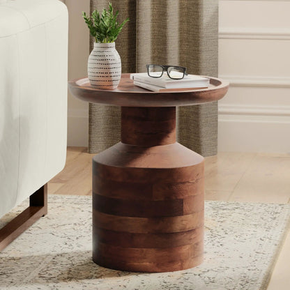 Haynes Handcrafted Wooden Accent Side Table