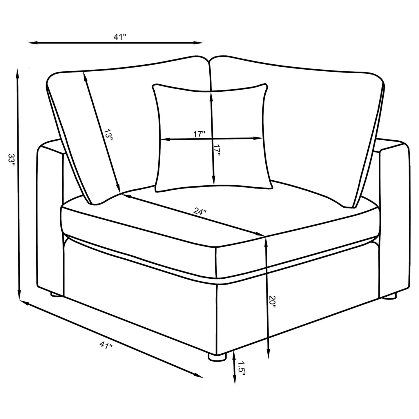Rhette Upholstered Sectional, 2-Piece Living Room Set by HouseOfZazla, cushions and schematic on Tampa Home & Garden Store