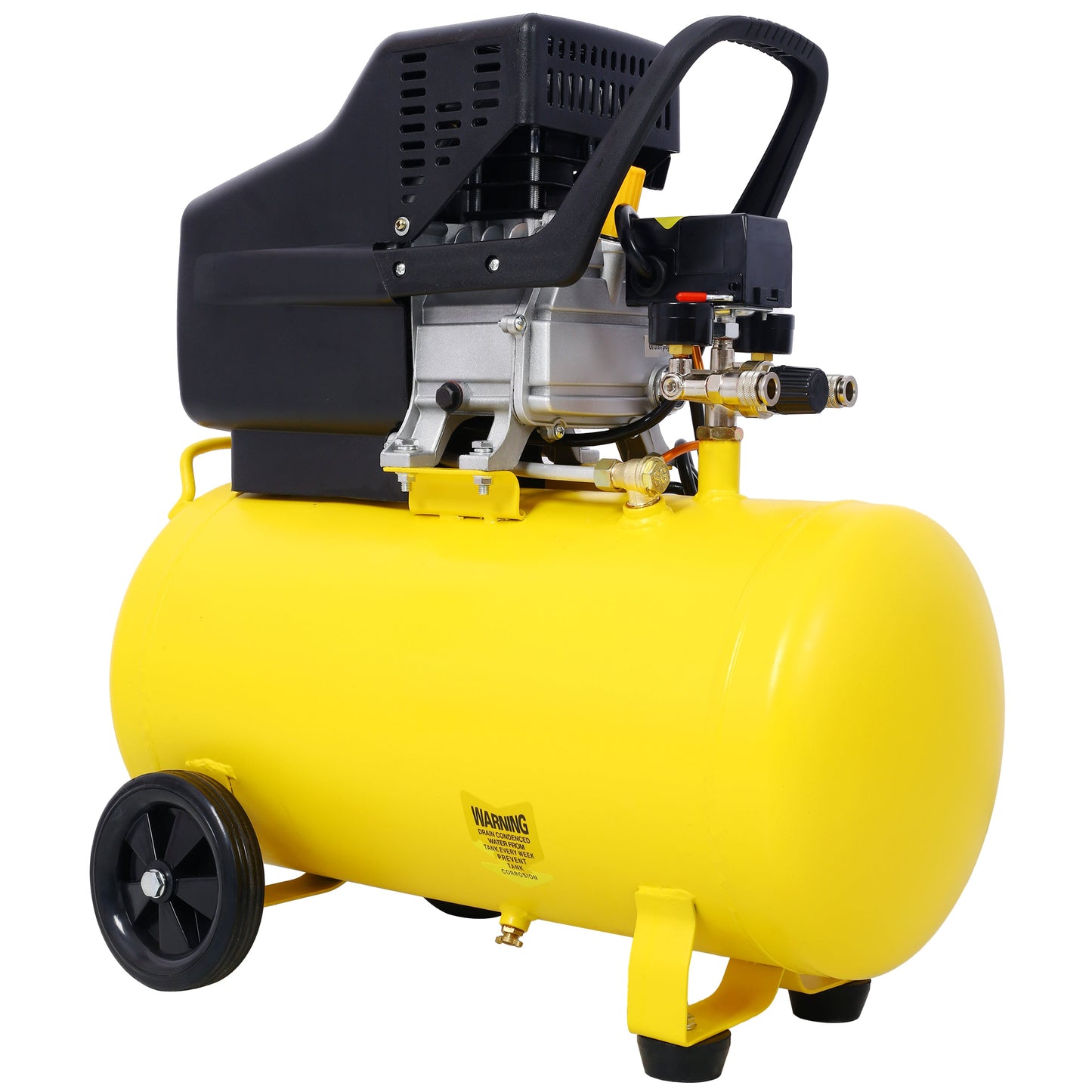 4.5HP portable 13-Gallon oil-lubricated air compressor tank, yellow with black housing, HouseOfZazla on Tampa Home & Garden Store