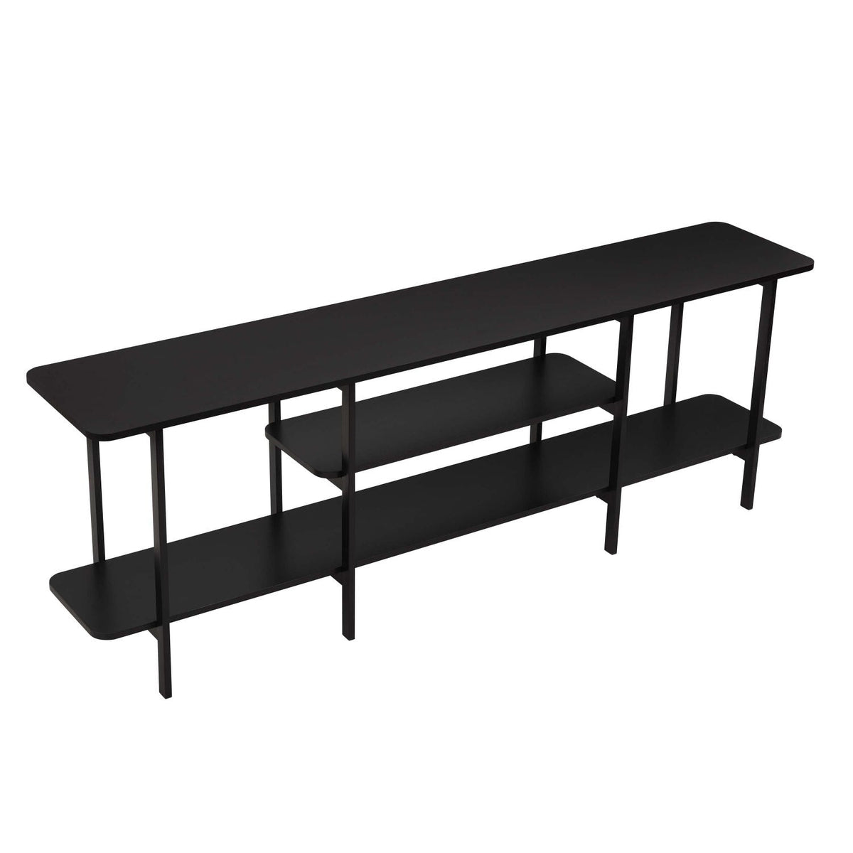Celine 3-shelf console table in black with durable wood veneer top by HouseOfZazla on Tampa Home & Garden Store