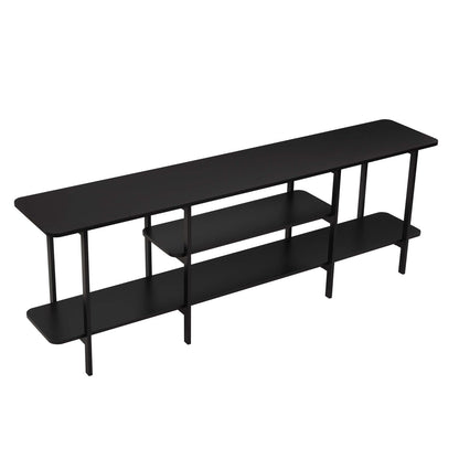 Celine 3-shelf console table in black with durable wood veneer top by HouseOfZazla on Tampa Home & Garden Store