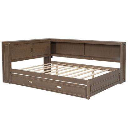 Daybed with storage and trundle by HouseOfZazla in brown wood on Tampa Home & Garden Store