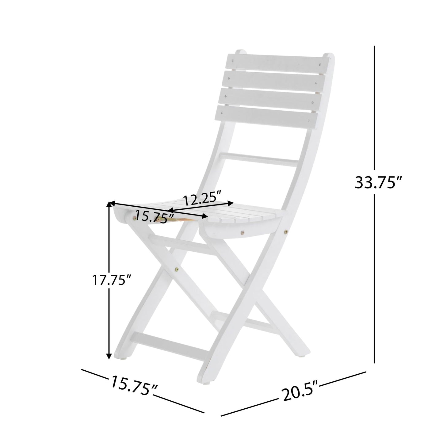 Outdoor Foldable Wood Dining Chair Set of Two