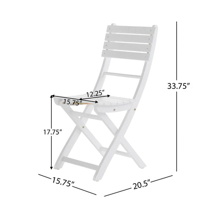 Outdoor Foldable Wood Dining Chair Set of Two